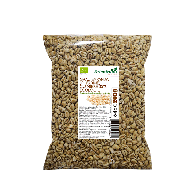 Grau expandat (pufarine) cu 35% miere BIO Driedfruits – 200 g Dried Fruits Cereale Fulgi